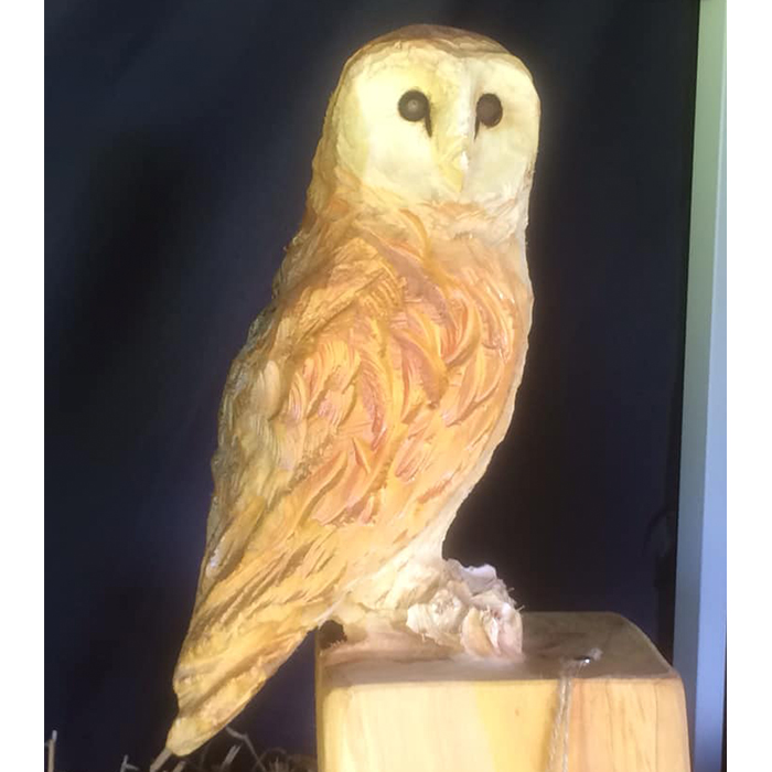 Wood - Simon Groves - owl sculpture