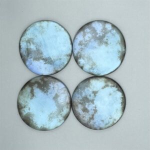 The Sussex Guild Set of 4 Turquoise/Blue Ceramic Coasters Tessa Wolfe Murray