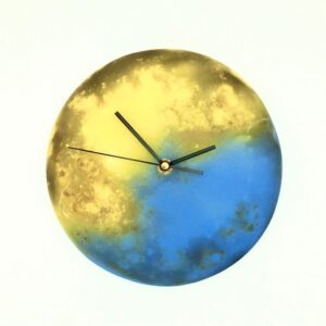 The Sussex Guild Yellow/Blue Ceramic Clock Tessa Wolfe Murray