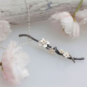 The Sussex Guild Silver and Gold Cherry Blossom Pendant Caroline Brook 1