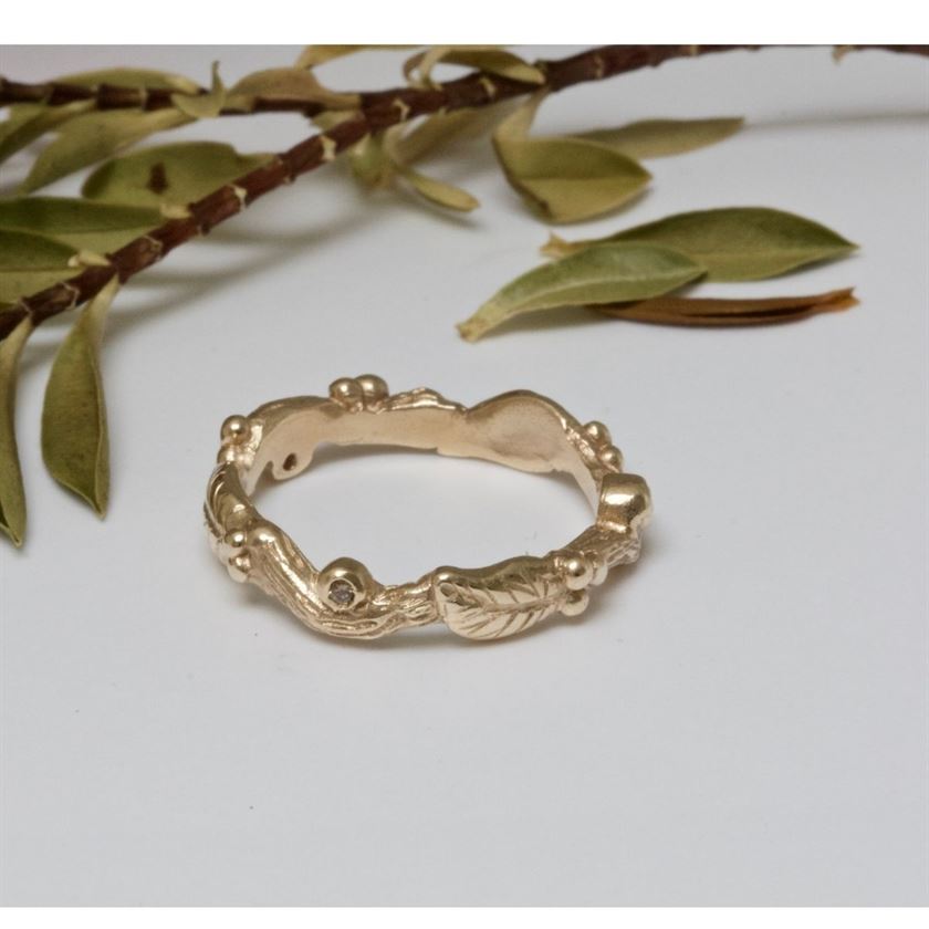 Diamond Wood Nymph Ring by Caroline Brook