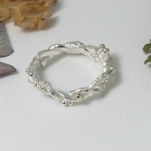 The Sussex Guild Silver and Gold Entwined Forest Twig Ring Caroline Brook 1