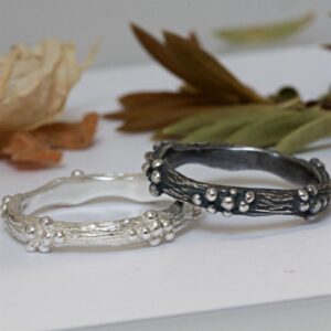 The Sussex Guild Organic Silver Woodland Band Ring Caroline Brook 1