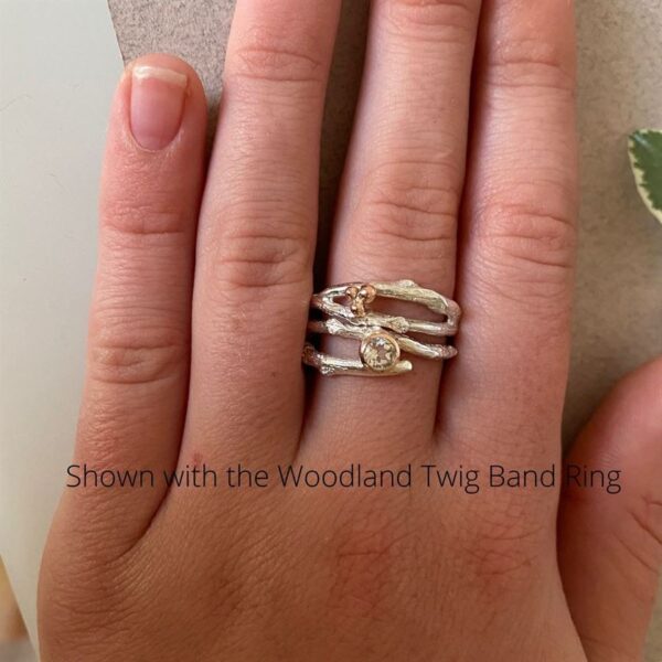 The Sussex Guild Silver and Rose Gold Woodland Topaz Twig Ring Caroline Brook 2