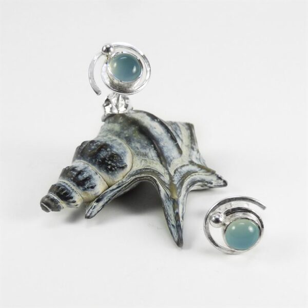 The Sussex Guild Blue Chalcedony Silver Studs Jo Pearson