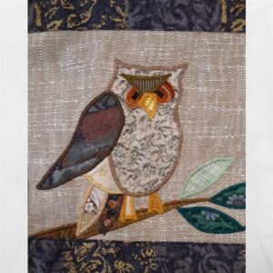 The Sussex Guild Owl cushion in dark blue Louise Bell 1