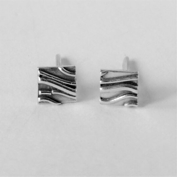 The Sussex Guild Silver tiny wave square studs Amanda Zoe