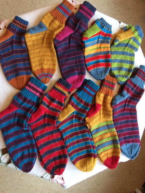 John Warren's colourful socks