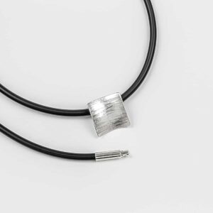 The Sussex Guild Square Pendant on Rubber Choker  1