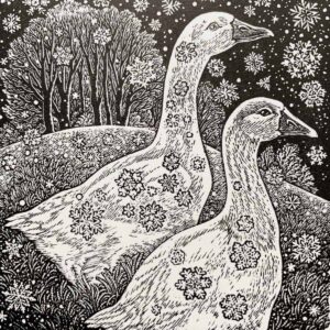 The Sussex Guild Geese in the Snow