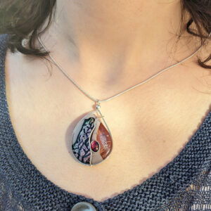 The Sussex Guild Silver and Glass Garnet Pendant  1