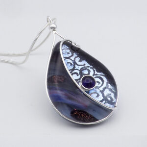 The Sussex Guild Silver and Glass Iolite Pendant