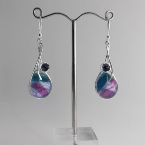 The Sussex Guild Silver and Glass Iolite Earrings  1