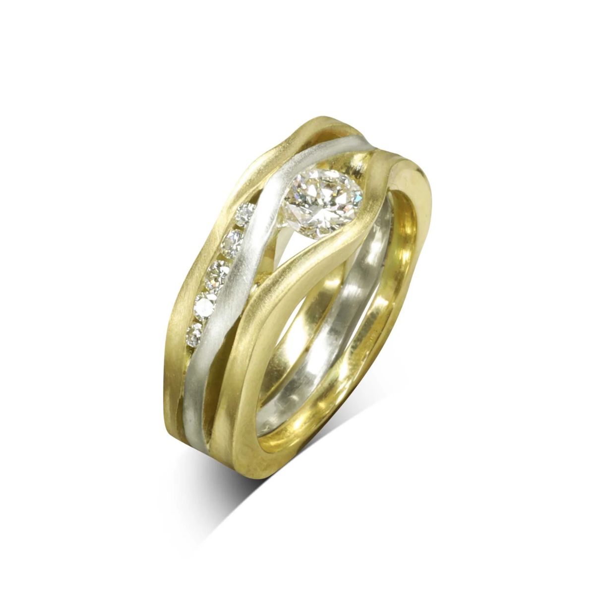 The Sussex Guild Trap Three Band Diamond Ring Pruden and Smith