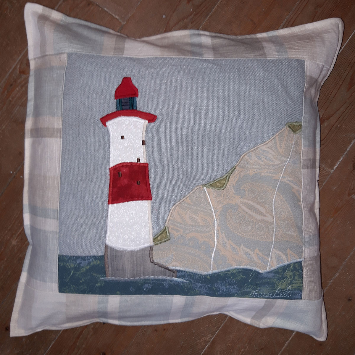 The Sussex Guild Lighthouse cushion