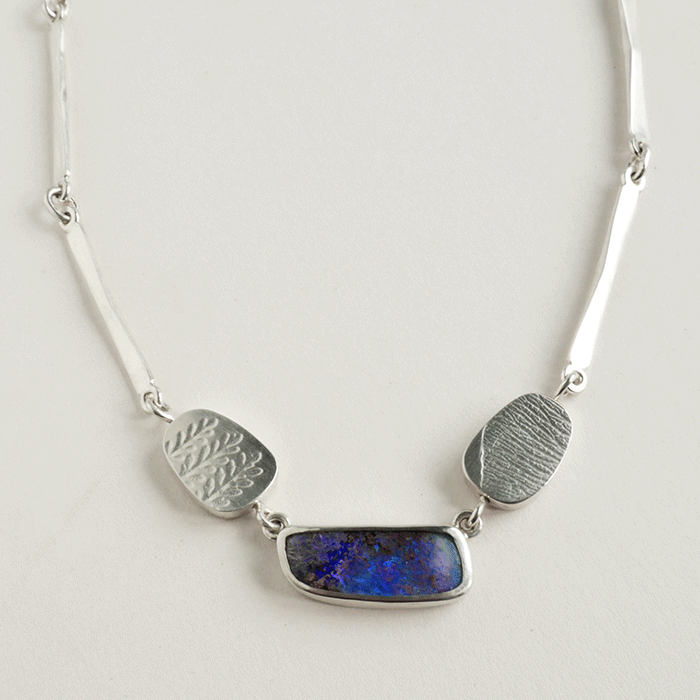 Australian opal forged necklace by Naomi James