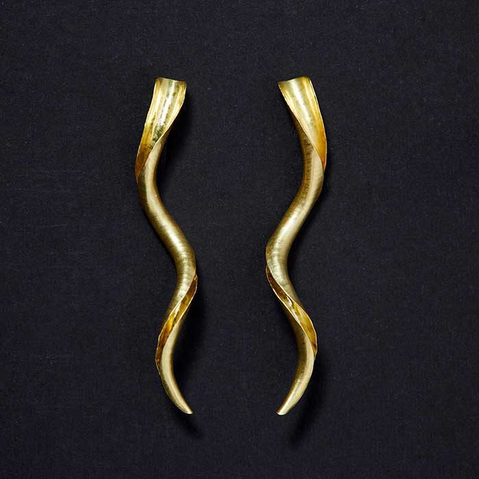 Jewellery-Annev-Massey-Cornucopia-Long-Studs-18Ct-Gold-Square