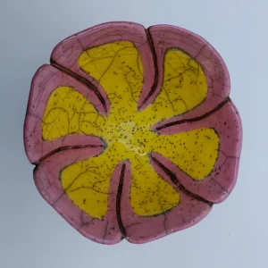 Pink and Yellow Flower Bowl