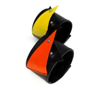 Geometric Upcycled Leather Cuff