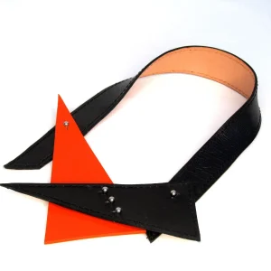 Geometric Upcycled Leather Necklace