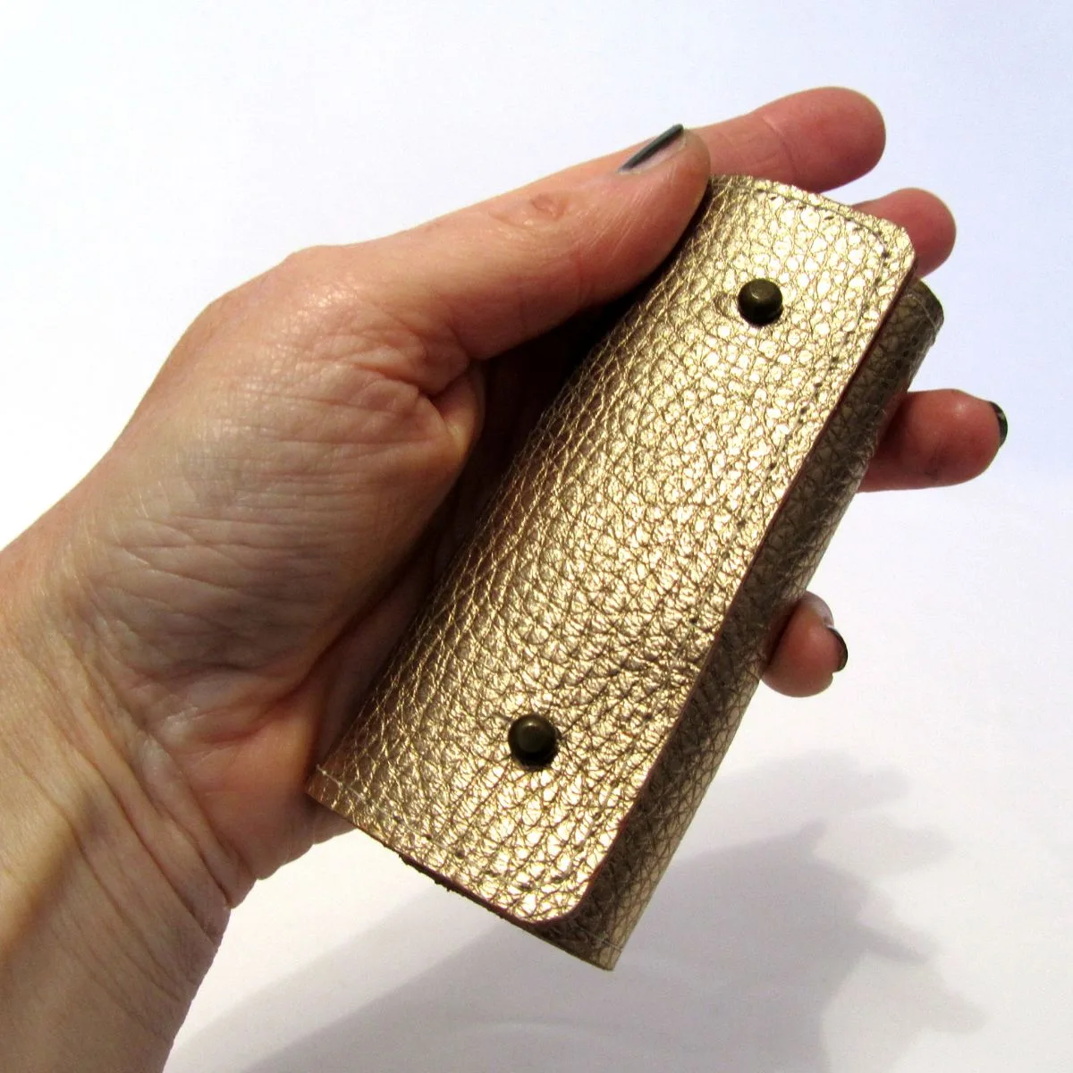 Metallic leather keyring - Image 2