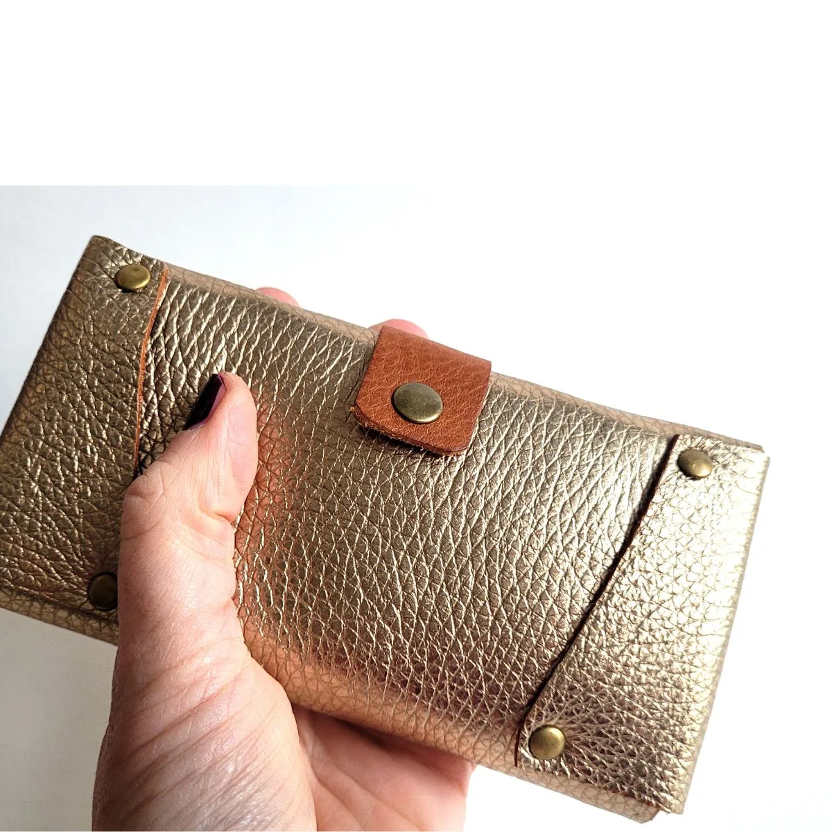 Metallic leather wallet - Image 2