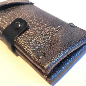 Metallic leather wallet