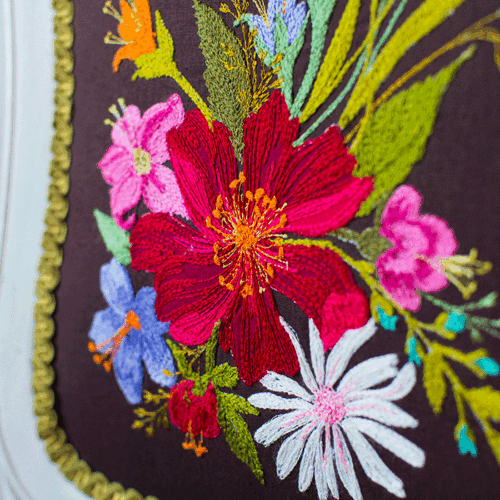 Textiles_Lara-Sparks-lampshade_stiched_flower_detail